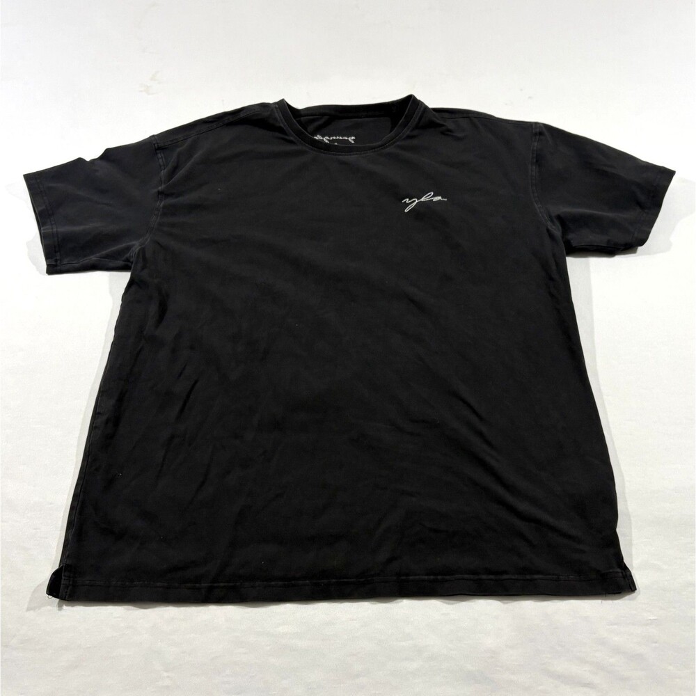 YoungLA 466 Tailored Tee T-Shirt Mens Black Gym Lifting Fitted Crew Logo Sz XL
